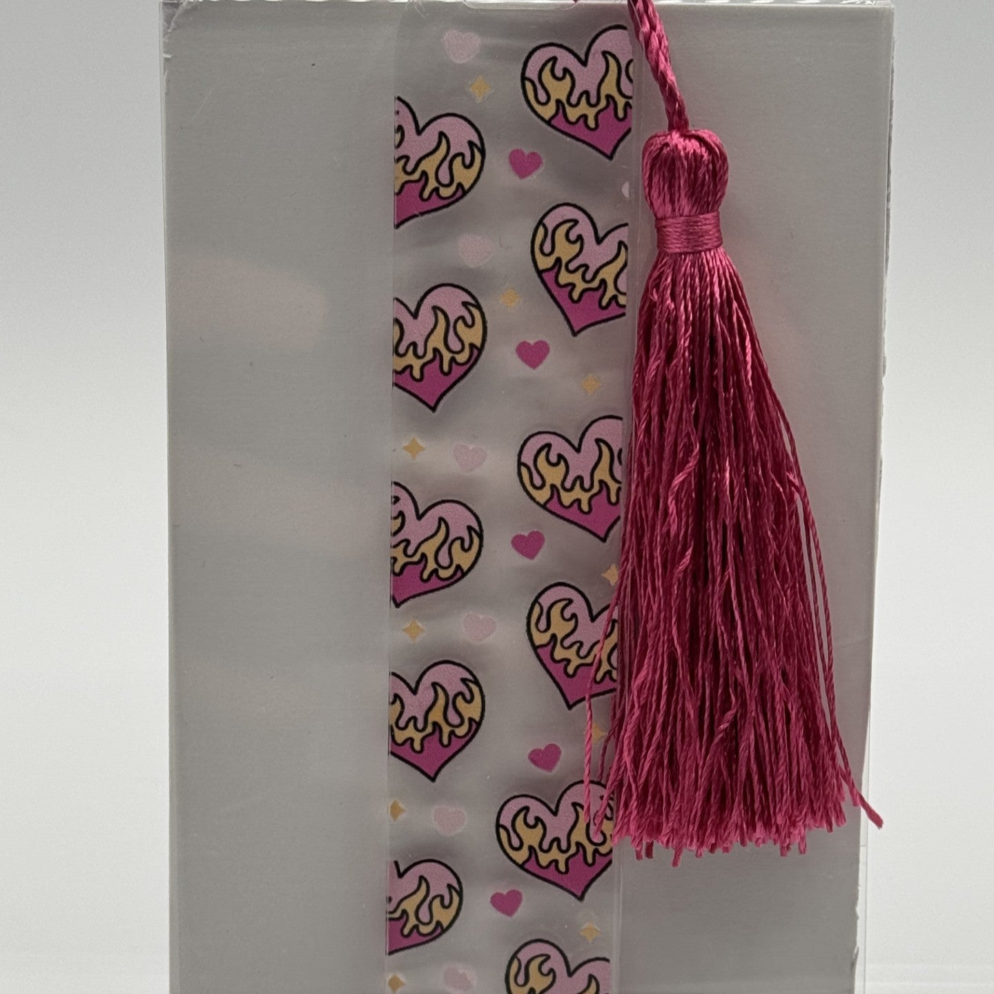 Acrylic Bookmark - Fire Heart Design