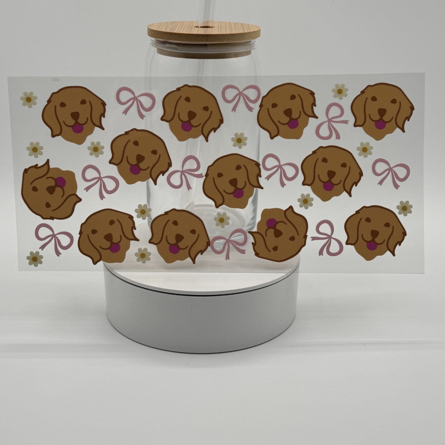 16 oz Glass Tumbler - Labrador & Bows